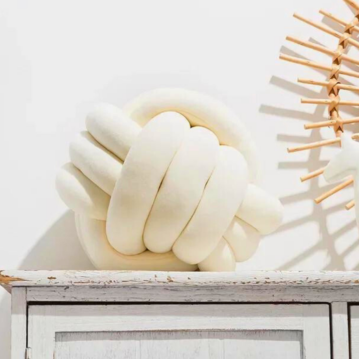 Scandinavian Velvet Knot Cushion for Stylish Home Decor-Orizon Depot