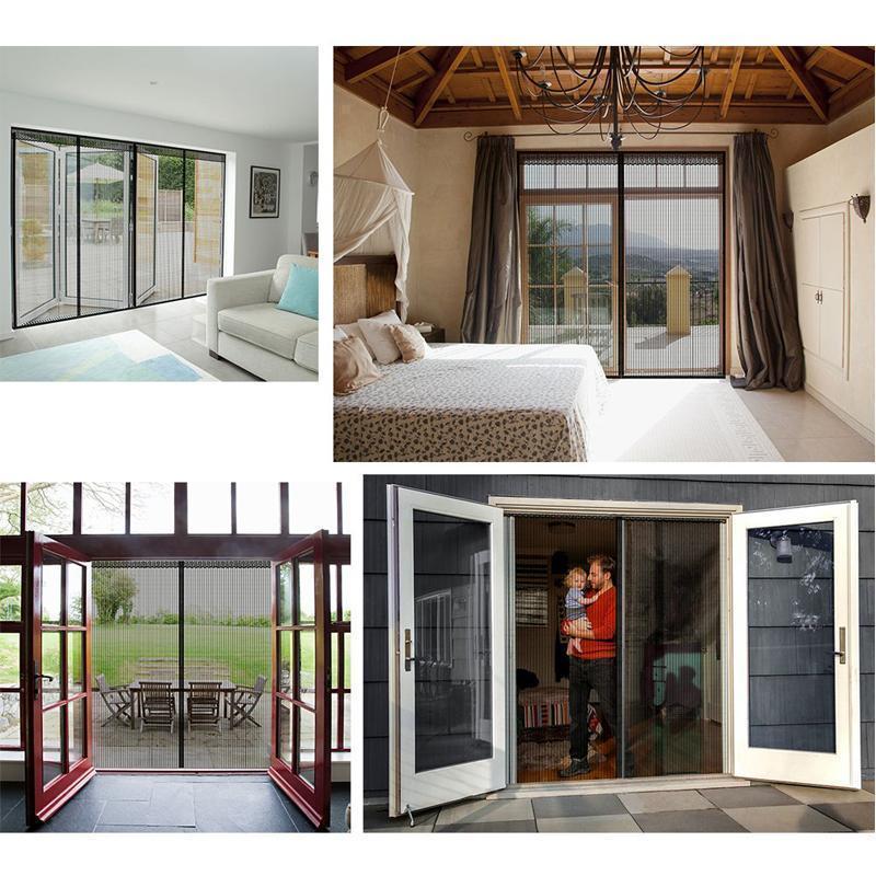 Magnetic Fly Screen Door with Continuous Hook and Loop Fastener-Orizon Depot