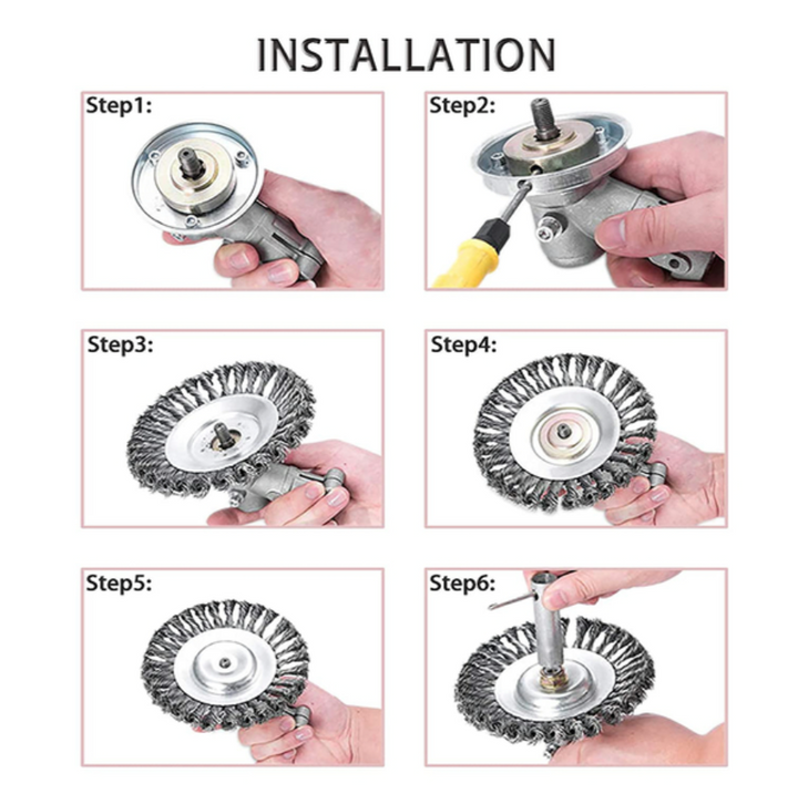 Durable Carbon Steel Weed Brush and Trimmer Tool