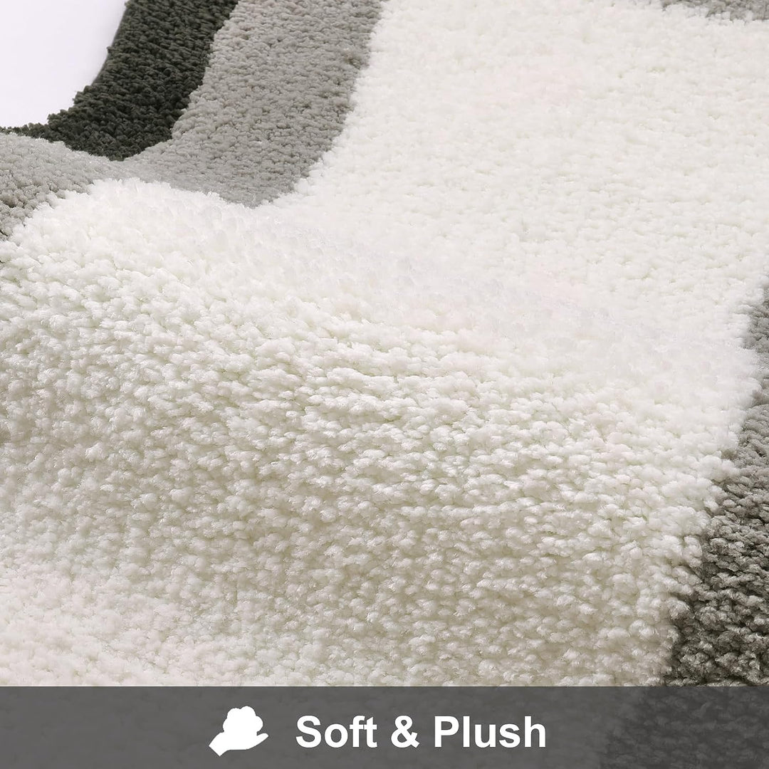 Black Gradient Bath Mats - Non-Slip Irregular Carpet for Bathrooms-Orizon Depot