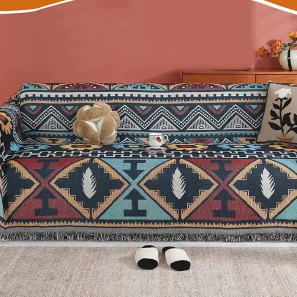 Aztec Geometric Pattern Sofa Cover for Stylish Home Decor-Orizon Depot
