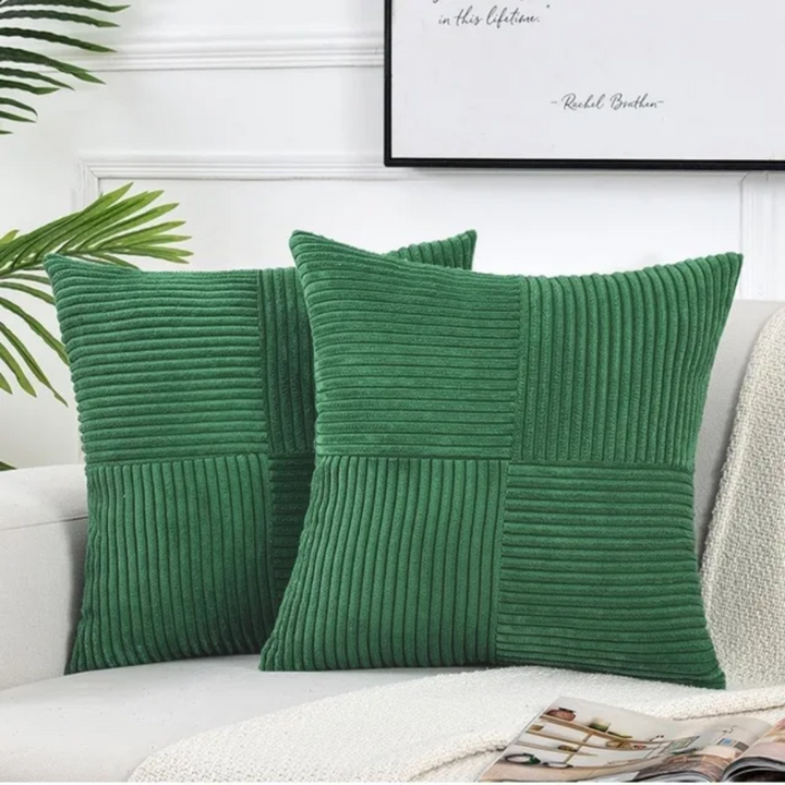 Striped Corduroy Cushion Covers | Elegant Throw Pillow Cases
