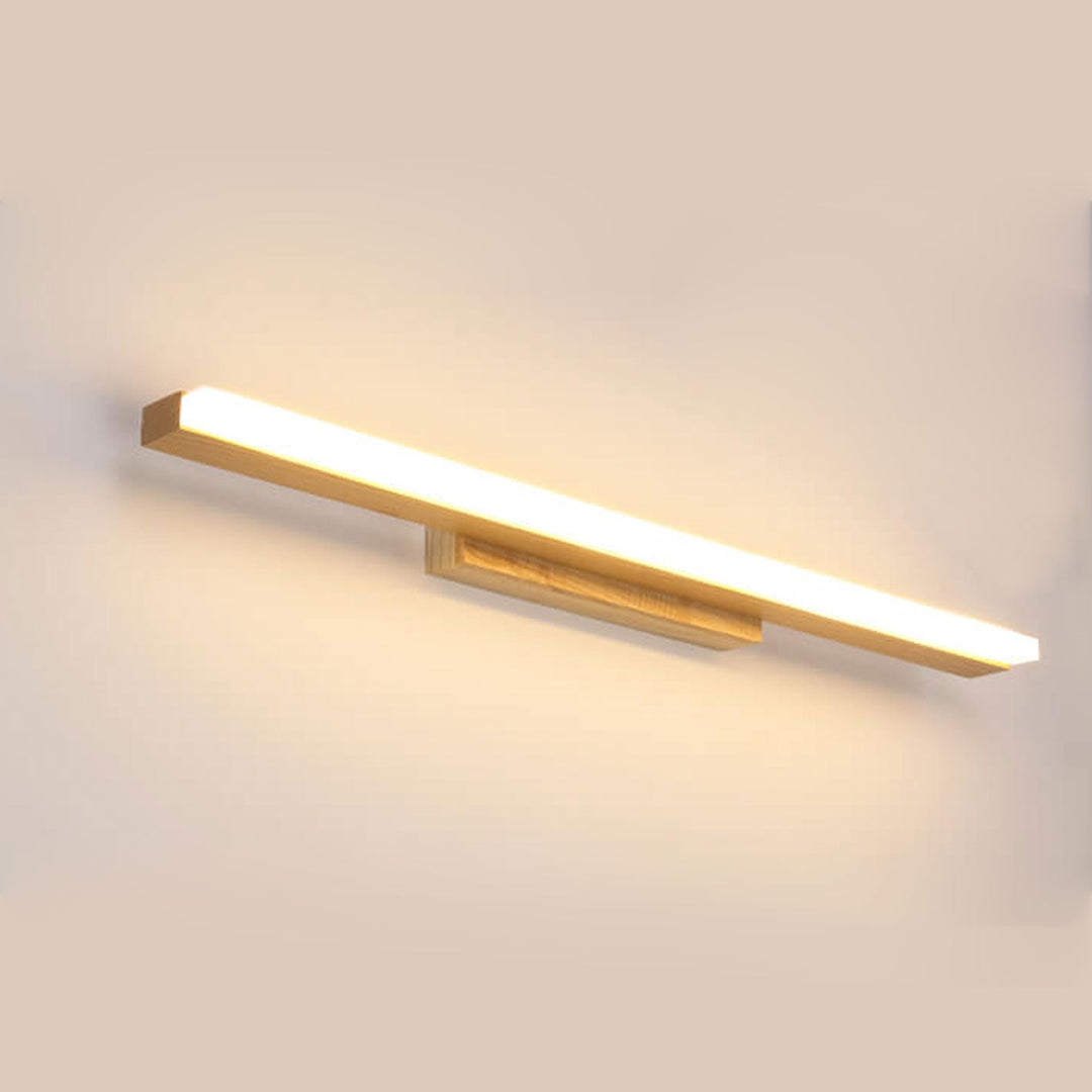 Nordic Minimalist Log Wood Strip LED Vanity Wall Sconce Lamp-Orizon Depot