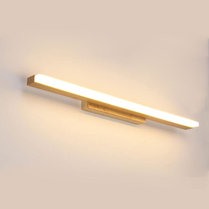 Nordic Minimalist Log Wood Strip LED Vanity Wall Sconce Lamp-Orizon Depot