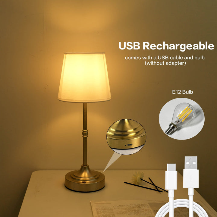 Dimmable Cordless USB Rechargeable Table Lamp