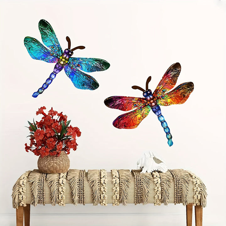 Vibrant Dragonfly Metal Wall Art – Artistic Outdoor Decoration-Orizon Depot