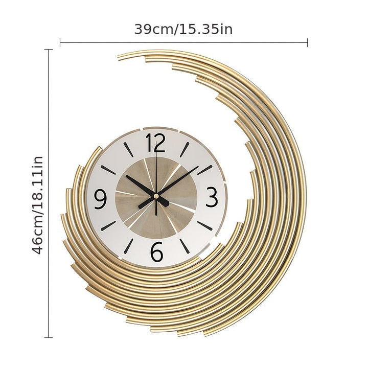 Contemporary 3D Metal Wall Clock | Silent Quartz Decorative Timepiece