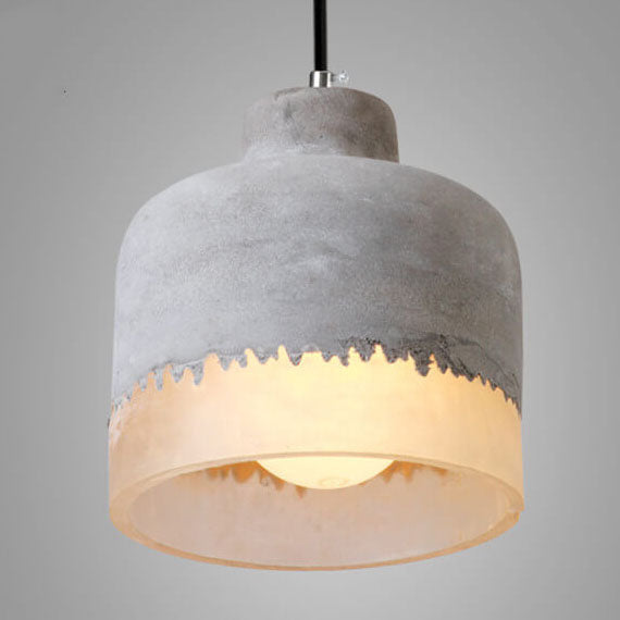 Industrial Minimalist Grey Concrete Hanging Lamp-Orizon Depot