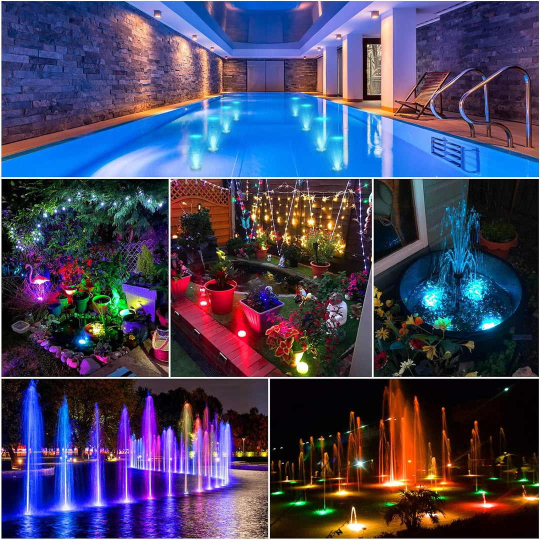 Underwater Pool Lighting with 10 LED Lights for Enhanced Ambiance-Orizon Depot
