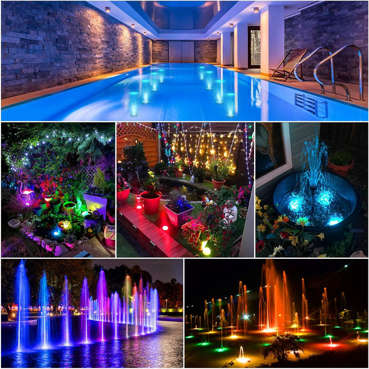 Underwater Pool Lighting with 10 LED Lights for Enhanced Ambiance-Orizon Depot