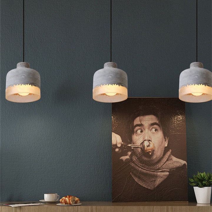 Industrial Minimalist Grey Concrete Hanging Lamp-Orizon Depot