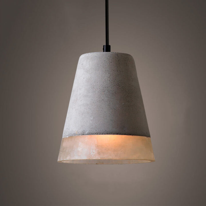 Industrial Minimalist Grey Concrete Hanging Lamp-Orizon Depot