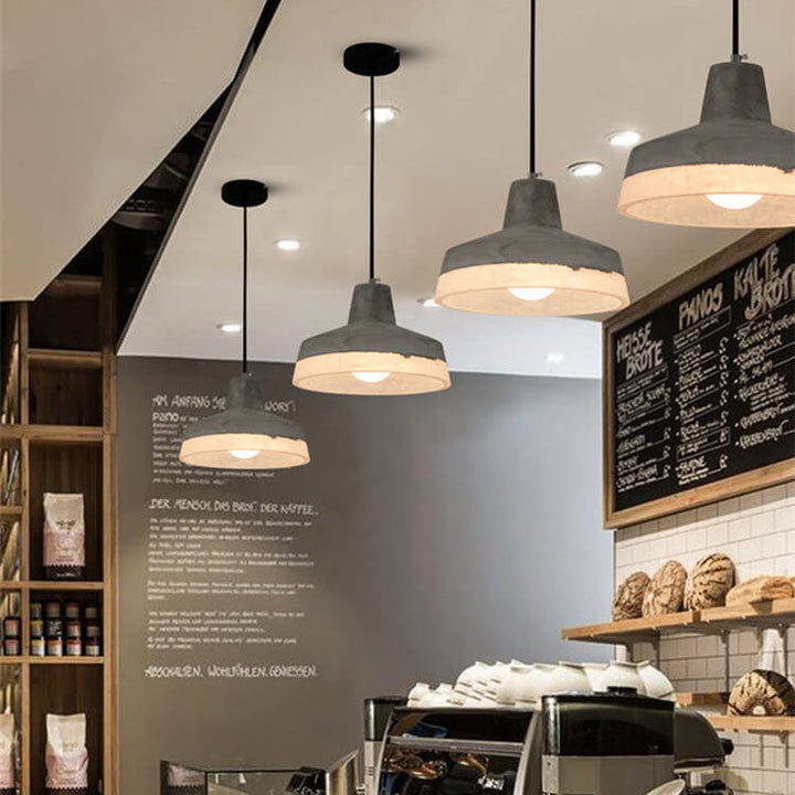 Industrial Minimalist Grey Concrete Hanging Lamp-Orizon Depot