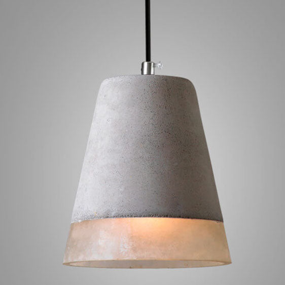 Industrial Minimalist Grey Concrete Hanging Lamp-Orizon Depot