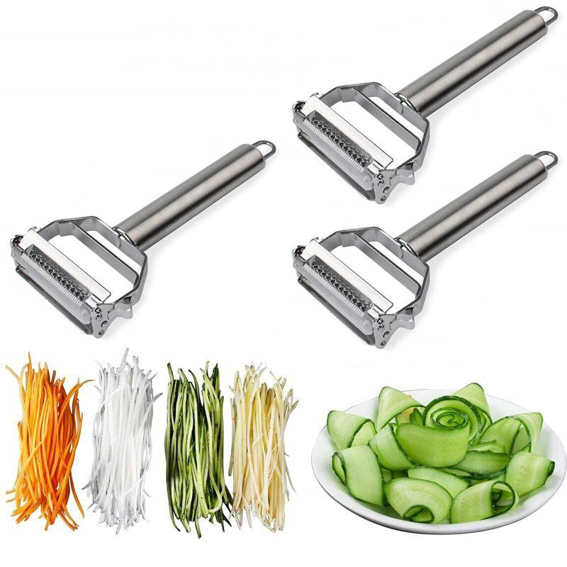 Stainless Steel Vegetable Peeler with Dual Blades for Easy Cutting