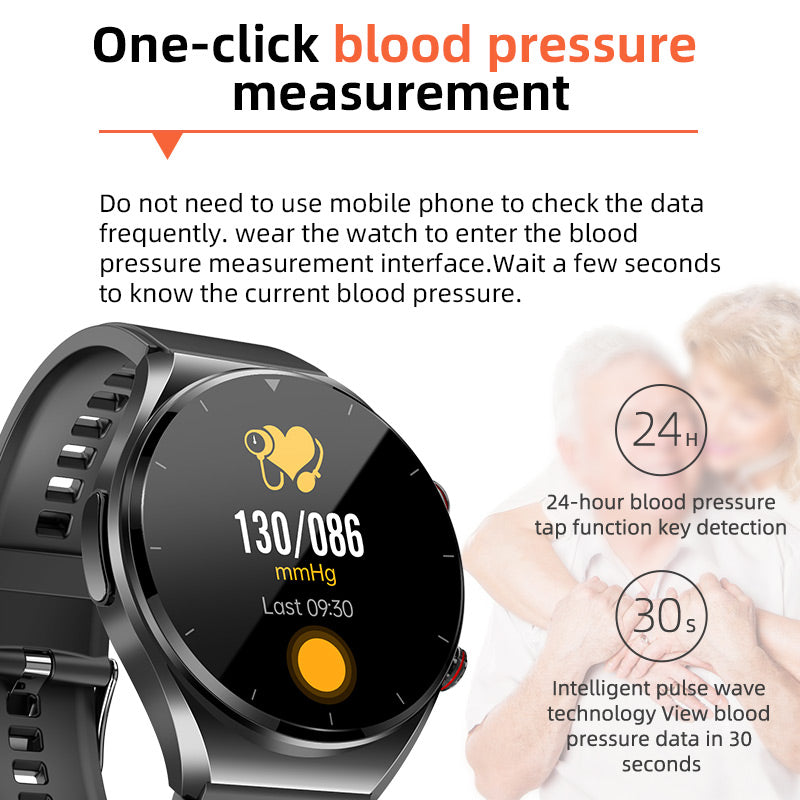 One-Click Blood Sugar & Blood Pressure Monitor Smart Health Watch-Orizon Depot