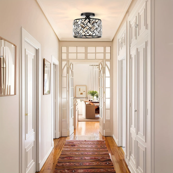 Elegant Crystal Semi Flush Mount Ceiling Light | Decorative Fixture