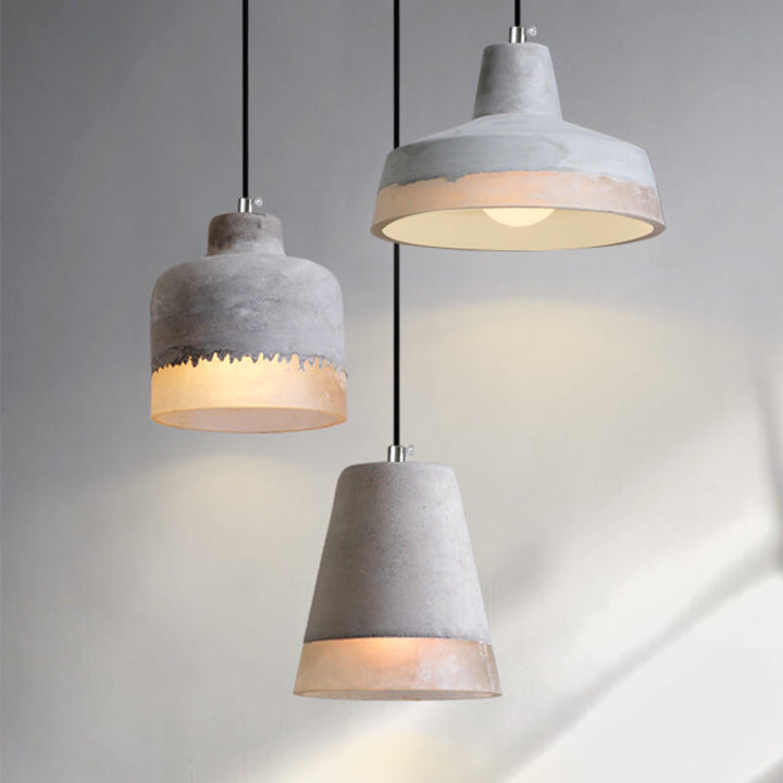 Industrial Minimalist Grey Concrete Hanging Lamp-Orizon Depot