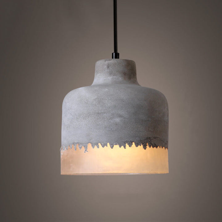 Industrial Minimalist Grey Concrete Hanging Lamp-Orizon Depot
