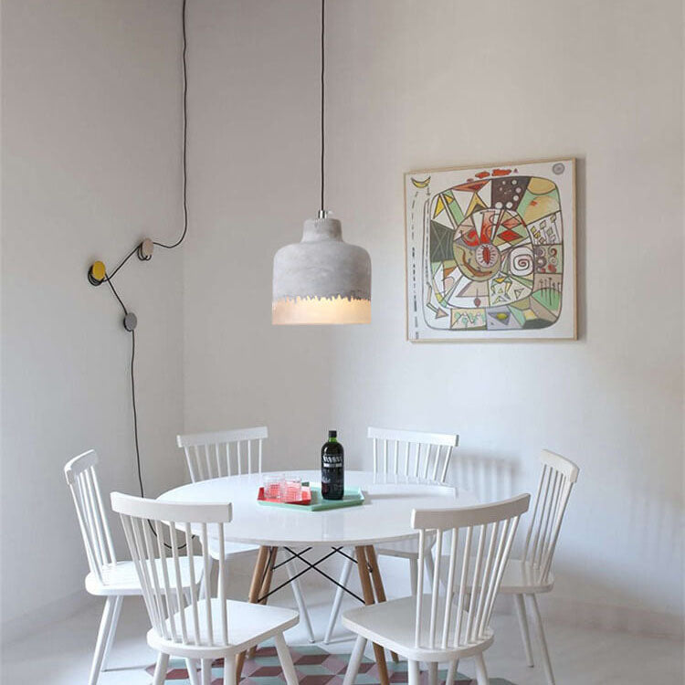 Industrial Minimalist Grey Concrete Hanging Lamp-Orizon Depot