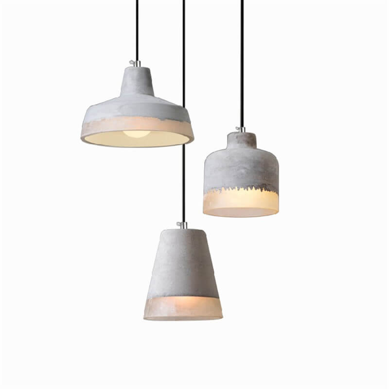 Industrial Minimalist Grey Concrete Hanging Lamp-Orizon Depot
