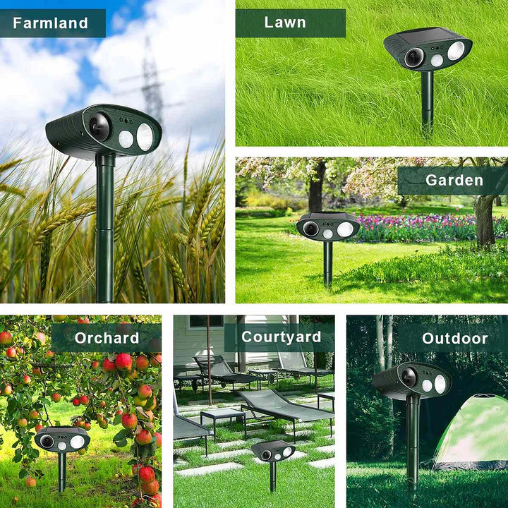 Solar Powered Ultrasonic Deer Repeller - 4 Pack for Quick Results