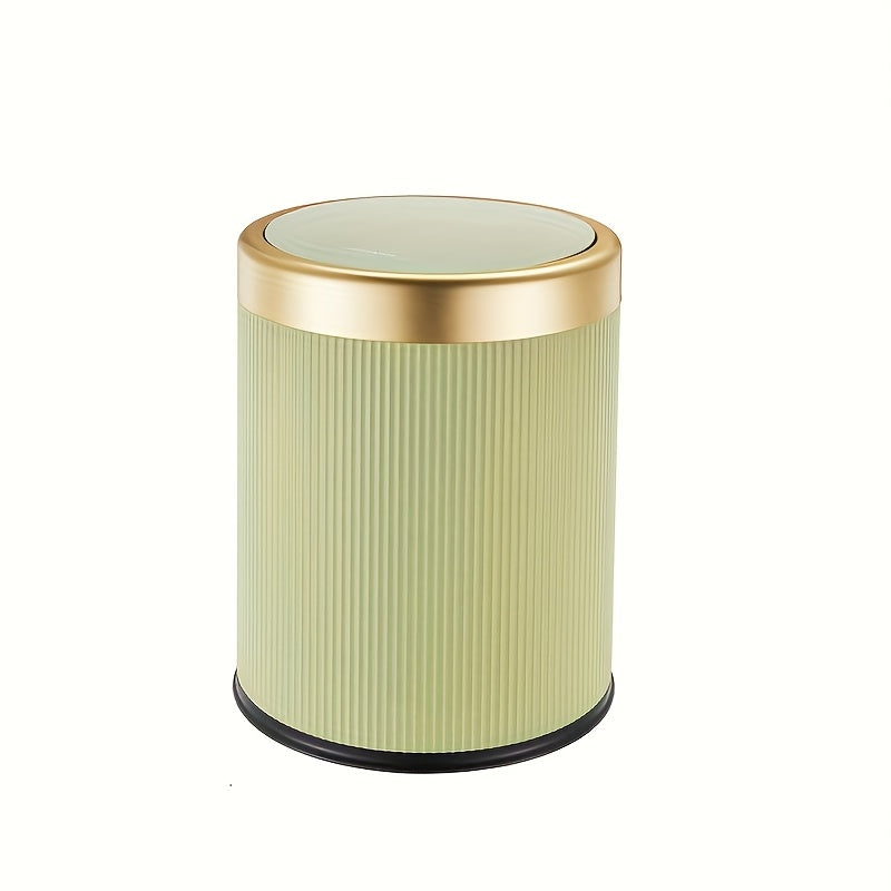 Elegant Oval Trash Can | Press-Top Waste Bin with Dual Inner Compartments-Orizon Depot