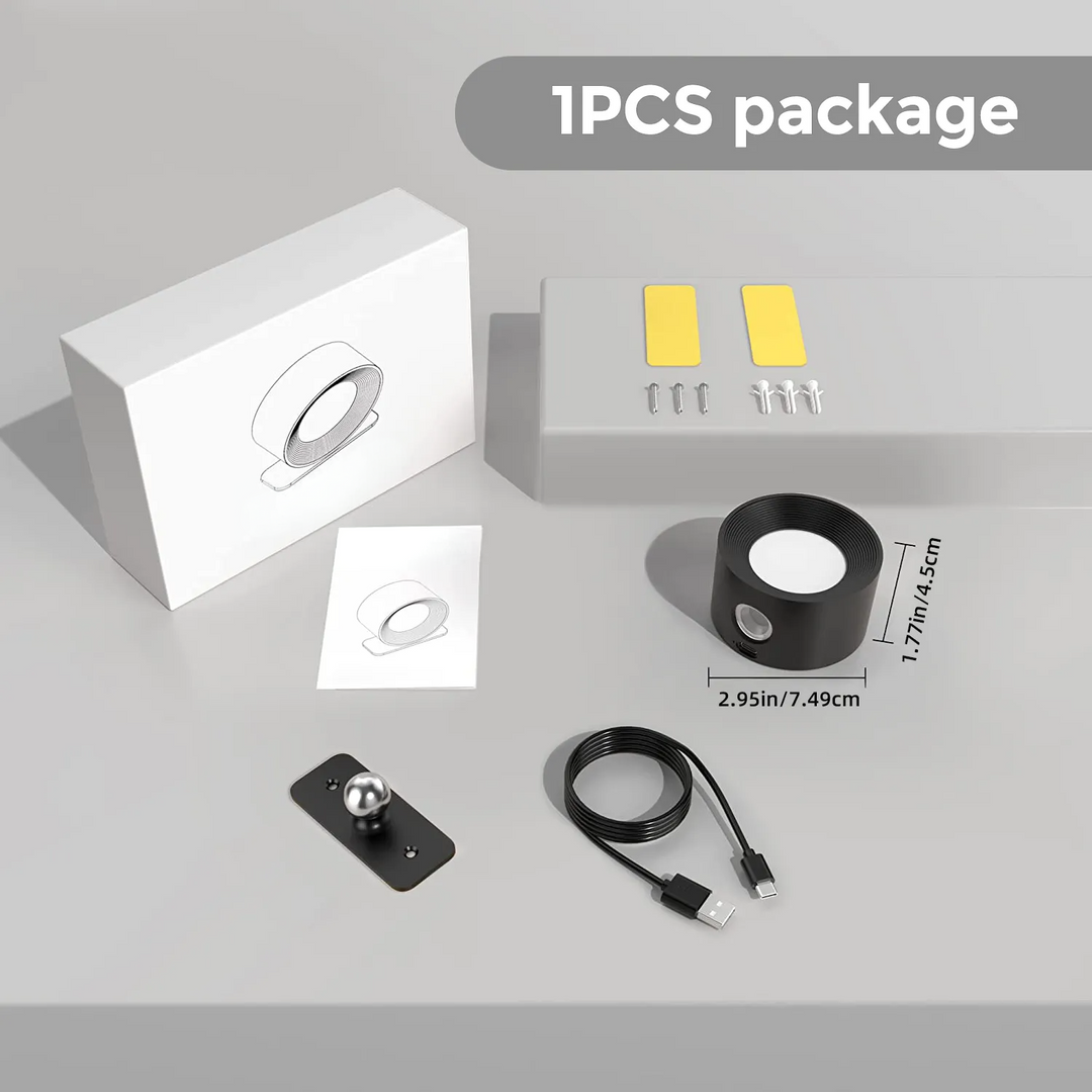 Wireless Wall Lamp - 360° Rotation, Dimmable, Rechargeable Light-Orizon Depot