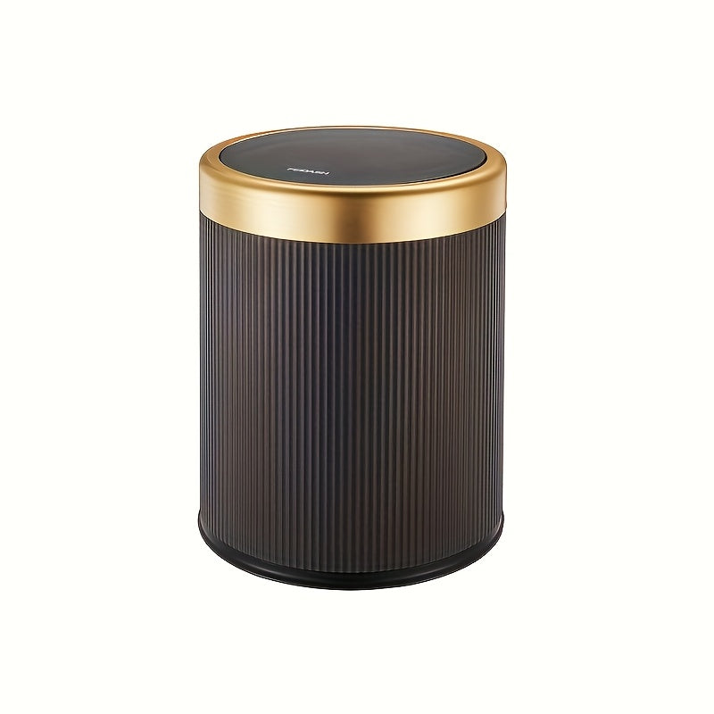 Elegant Oval Trash Can | Press-Top Waste Bin with Dual Inner Compartments-Orizon Depot
