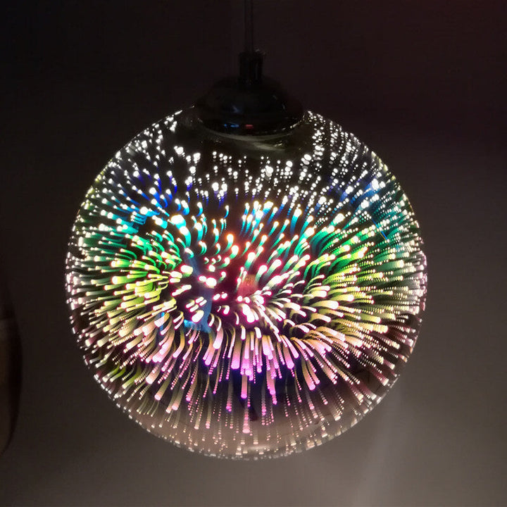 Modern Colorful Fireworks Glass Dome 1-Light Hanging Pendant Lamp-Orizon Depot