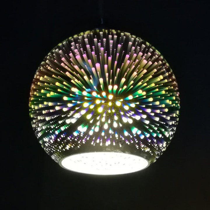 Modern Colorful Fireworks Glass Dome 1-Light Hanging Pendant Lamp-Orizon Depot