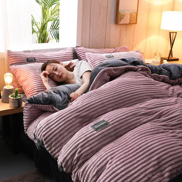 Thickened Corduroy Velvet Bedding Set for Cozy Comfort-Orizon Depot