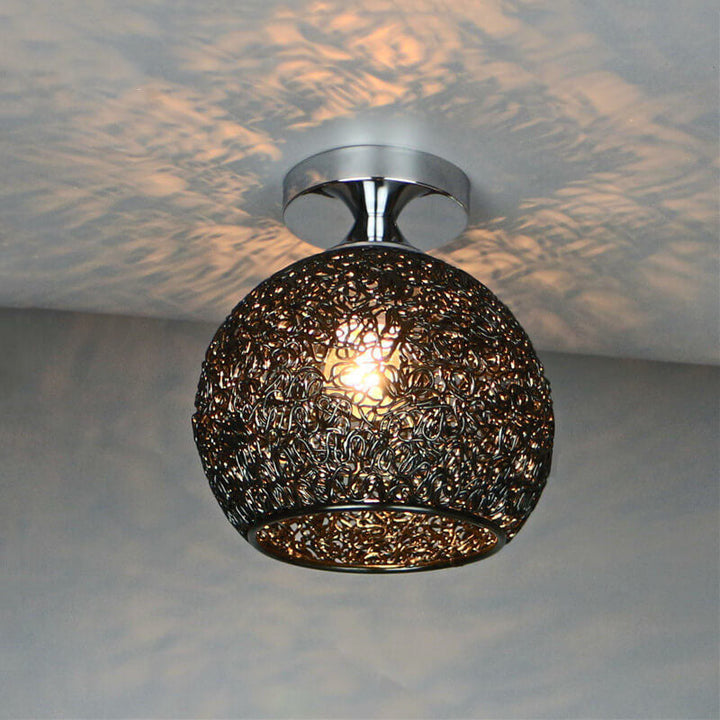 Modern Colorful 1-Light Dome Semi-Flush Mount Ceiling Lamp-Orizon Depot