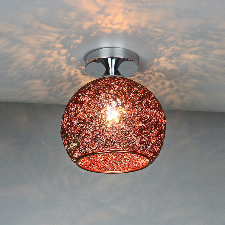 Modern Colorful 1-Light Dome Semi-Flush Mount Ceiling Lamp-Orizon Depot