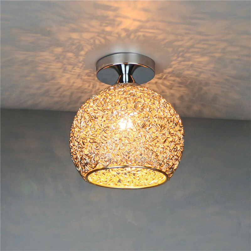 Modern Colorful 1-Light Dome Semi-Flush Mount Ceiling Lamp