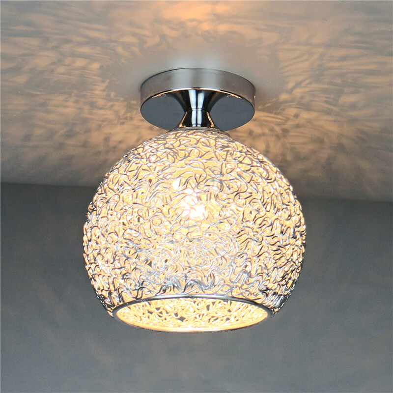 Modern Colorful 1-Light Dome Semi-Flush Mount Ceiling Lamp