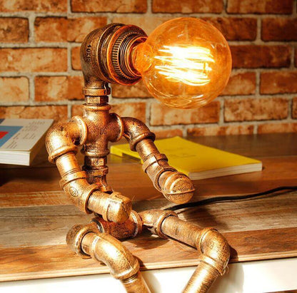 Industrial Robot Table Lamp - Retro Design for Unique Home Decor