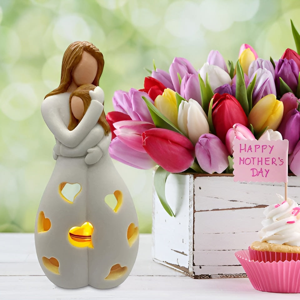 Mother-Daughter Figure Flickering Candle Holder - LoveGlow-Orizon Depot