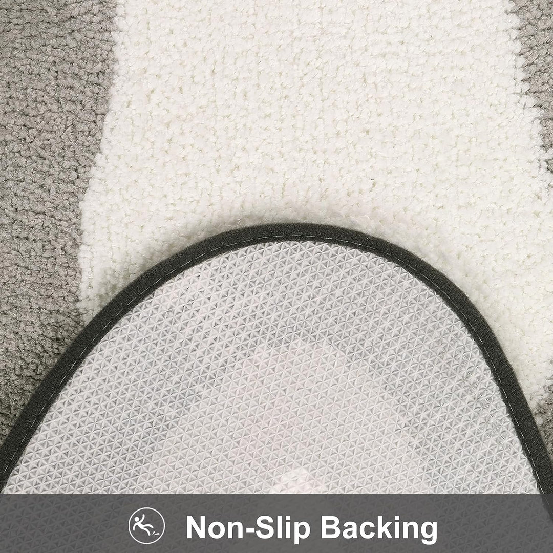 Black Gradient Bath Mats - Non-Slip Irregular Carpet for Bathrooms-Orizon Depot