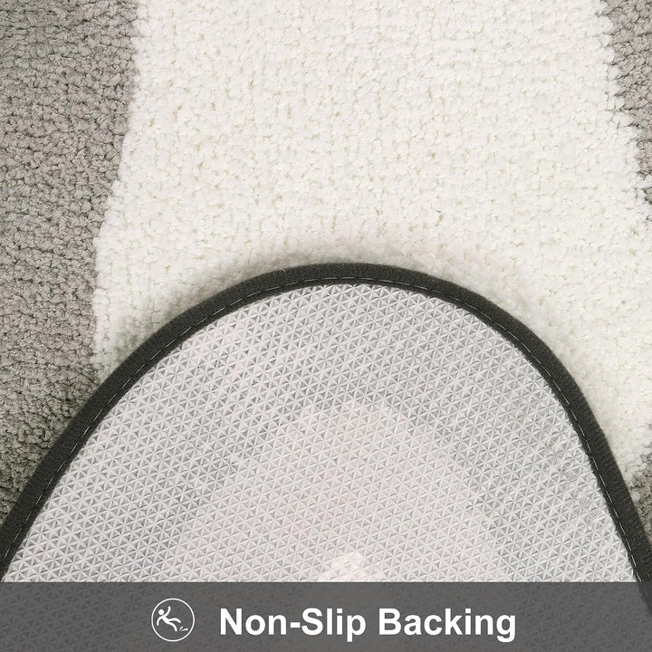 Black Gradient Bath Mats - Non-Slip Irregular Carpet for Bathrooms-Orizon Depot