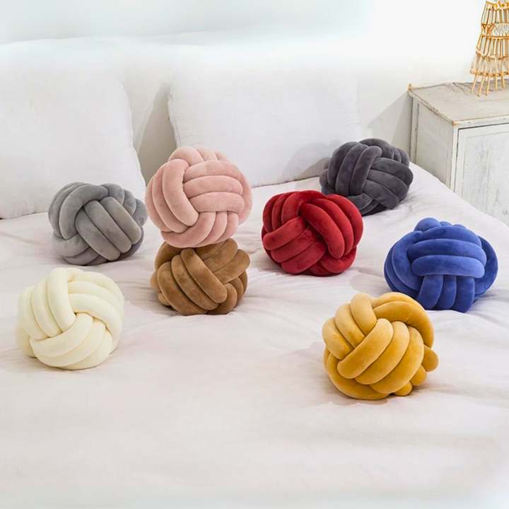 Scandinavian Velvet Knot Cushion for Stylish Home Decor-Orizon Depot