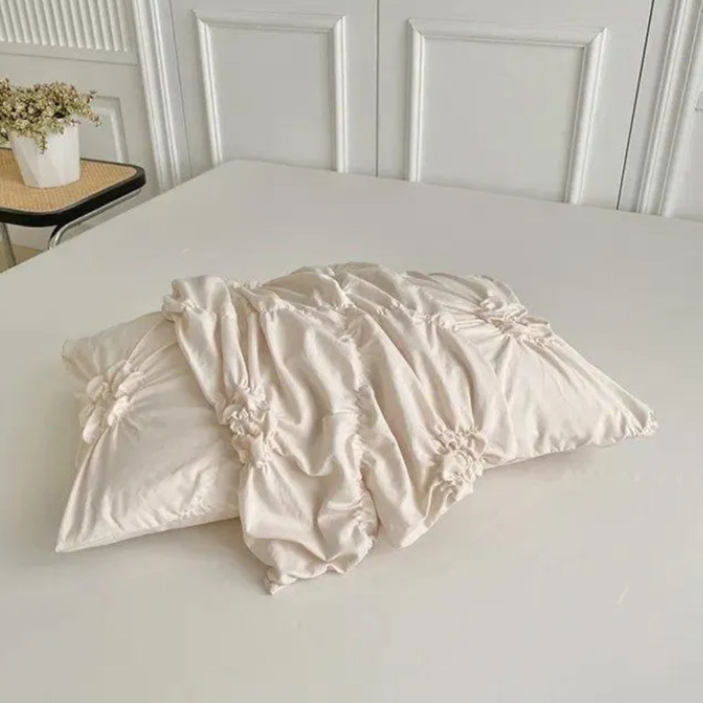 Floral Design Pinch Pleat Duvet Cover Set for Elegant Bedding-Orizon Depot