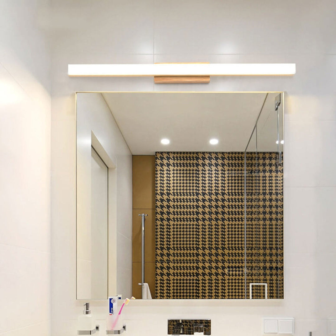 Nordic Minimalist Wooden Linear LED Vanity Wall Sconce Lamp-Orizon Depot