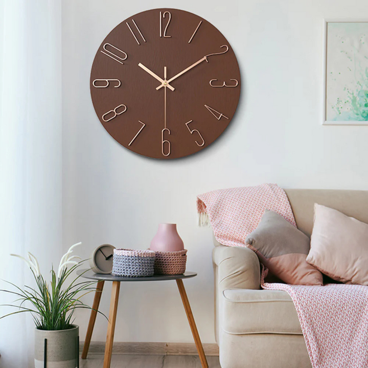 Modern Minimalist Wall Clock with Elegant Gold Design