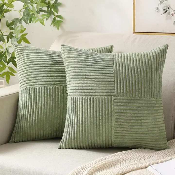 Striped Corduroy Cushion Covers | Elegant Throw Pillow Cases