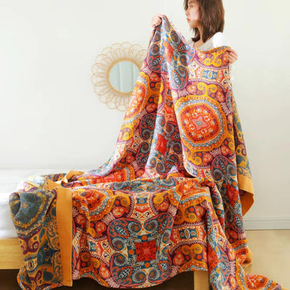Reversible Cooling Boho Blanket for Comfortable Sleep Experience