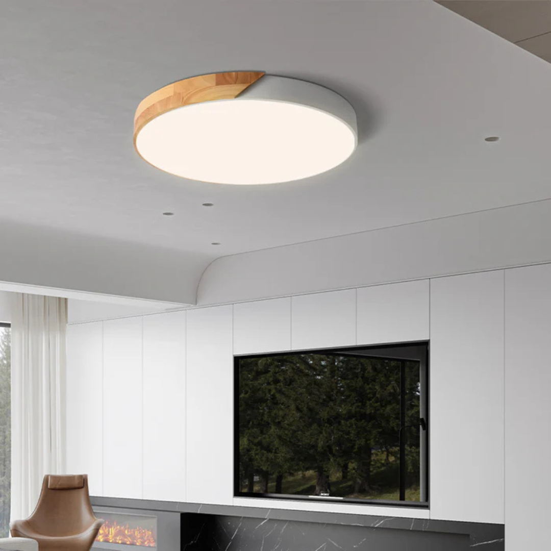 Modern Nordic Wooden Design LED Ceiling Light Fixture