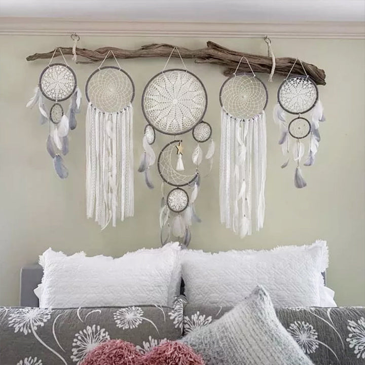 Dream Catcher Moon and Stars Hanging Decor Set (5 Pieces)-Orizon Depot