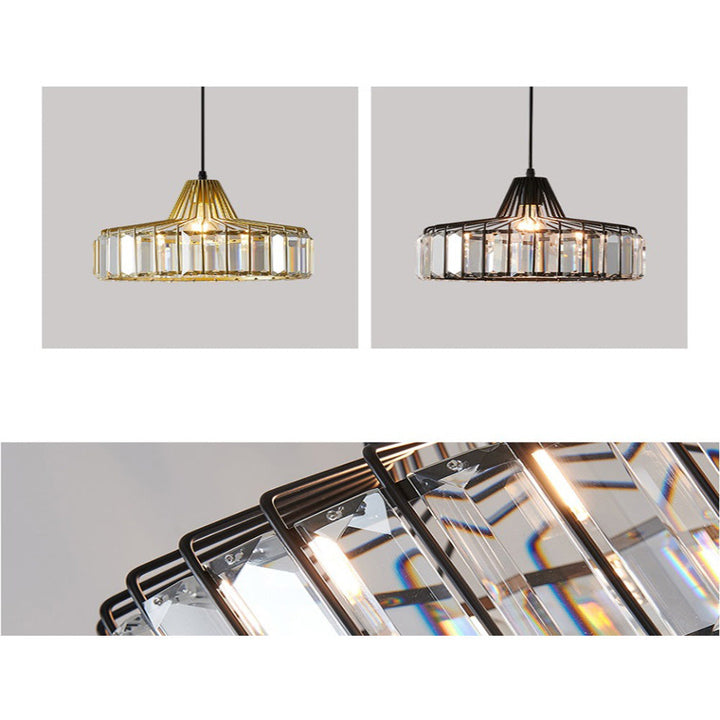 Sleek Black Crystal Pendant Light | Stylish Hanging Fixture