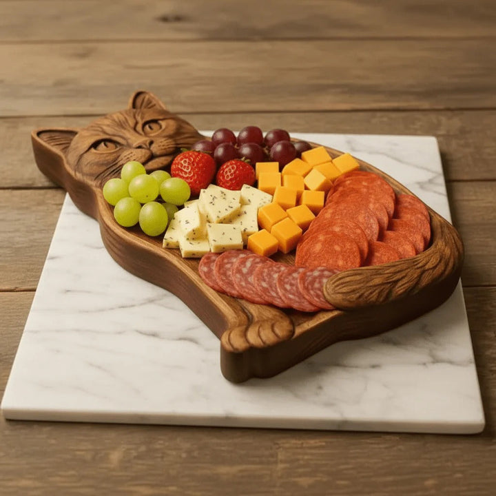 Wooden Snack Tray with Animal Design - Perfect for Entertaining